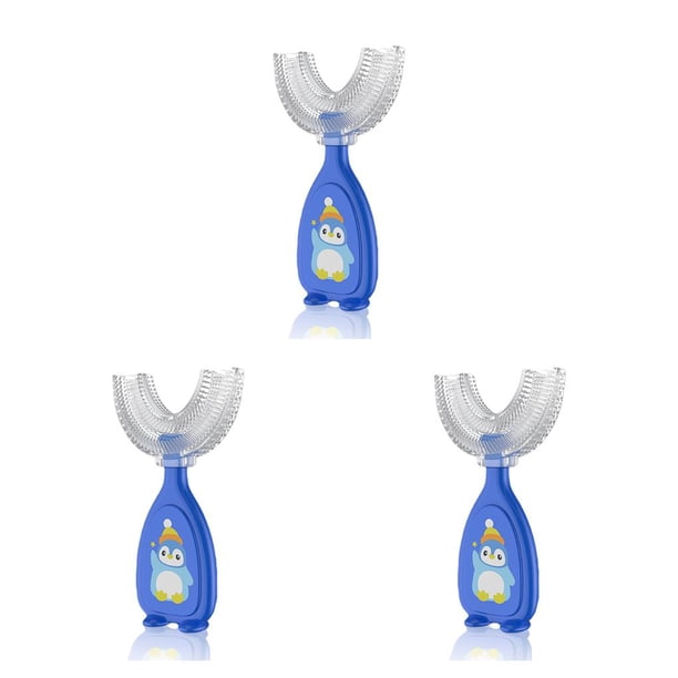 Cepillo de en forma de U Bewildely para bebé Reutilizable Gadget sensorial Viaje grande azul