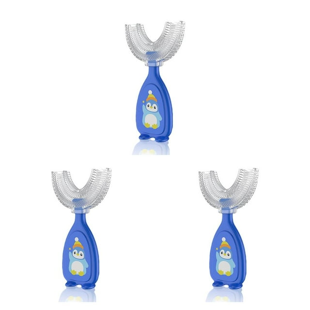 Matsuzay Cepillo de dientes en forma de U de mano de silicona Cepillos de entrenamiento reutilizables para bebés Todos los mordedores Type1 NO1