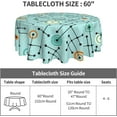 thumbnail image 4 of Abstract Geometric Retro Mid Century Lines Circle Round Tablecloth Waterproof Wipeable Tablecloth Cover Home Restaurant Kitchen Picnic Party Decoration 60 Inch Circular Tablecloth for 20-47 Inch, 4 of 6