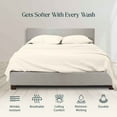 thumbnail image 2 of 400 Thread Count 100% Egyptian Cotton 4-Piece Bed Sheet Set (1 Flat, 1 Fitted Sheet, 2 Pillow Covers) 27 Inches Deep Pocket Size Olympic-Queen Color Ivory Solid, 2 of 6