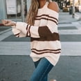 thumbnail image 5 of IROINNID Reduced Womens Sweater Round Neckline Pullover Sweater Stripes Comfy Mid-Length Long Sleeve Matching Tops Blouse Knitted Sweater, 5 of 5