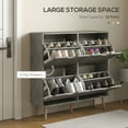 thumbnail image 4 of HOMCOM Shoe Cabinet with 4 Flip Drawers and Adjustable Shelves, Grey, 4 of 10