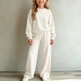 thumbnail image 4 of Cethrio Girls Outfit Sets, 2 Piece Casual Long Sleeve Knitted Girls' Clothing Sets White Size 7-8 T, 4 of 5