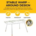 thumbnail image 4 of Sage Green Eucalyptus Table Cloths for 8 Foot Rectangle Tables, Pink Floral Buds Summer Pastoral Patio Waterproof Elastic Fitted Tablecloths, Washable Rectangular Table Cover for Camping, 4 of 8