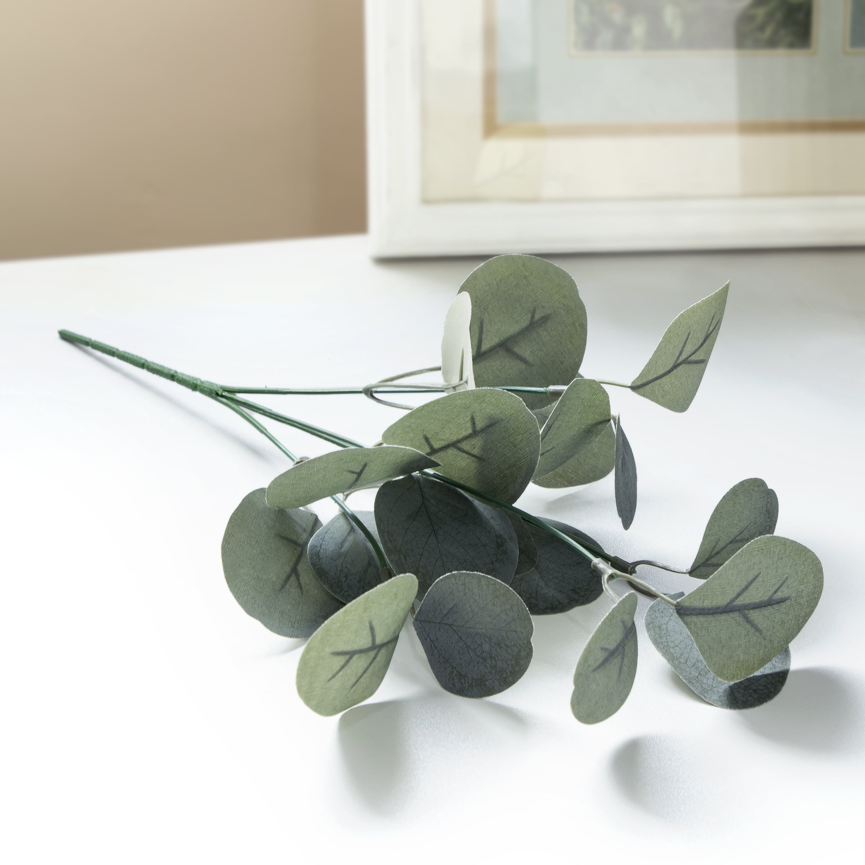 13-inch Artificial Silk Green Silver Dollar Eucalyptus Greenery Pick, for Indoor Use, by Mainstays