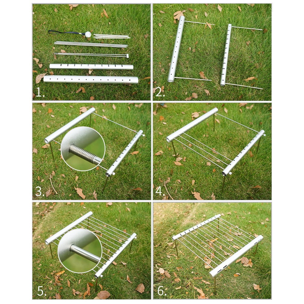 Portable Camping Grill Folding Stainless Steel Charcoal Bbq Grill for Picnic
