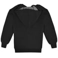 thumbnail image 2 of Kids Soft Warm Sherpa Lined Full Zip Up Fleece Hoodie Sweatshirt Coat Jacket, Black, L, 2 of 6