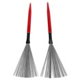 thumbnail image 4 of Drum Brush, Maple Rubber Steel Wire Instrument Brush 2PCS Compact  For Drummer, 4 of 7