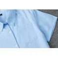 thumbnail image 4 of Japanese School Uniform Girl And Boy School Tops Short Long Sleeve Cotton Shirt Women Men Oversize XS-5XL Sky Blue Work Uniform, 4 of 5