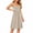 Khaki, variant on Women's Mini Dresses with Built in Bra Square Neck Sleeveless A-Line Dresses Casual Summer Dress for Beach Vacation
