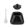 thumbnail image 3 of NUOLUX Simple Ceramic Sugar Bowl Salt Pot Pepper Storage Jar Practical Seasoning Pot Container Condiment Spice Box Holder for Home Kitchen (Black), 3 of 5