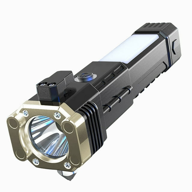 Multifunctional Flashlight Hammer Outdoor Auto Repair Work Emergency Broken Window Escape Hammer Car Strong Flashlight