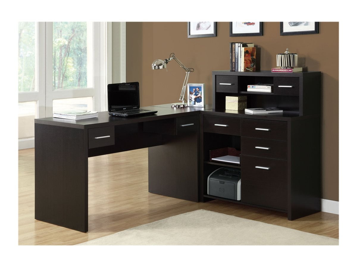 Monarch Cappuccino HollowCore LShaped Home Office Desk