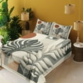 thumbnail image 2 of Ambesonne Monstera Fitted & Top Sheet Set with Shams, Neutral Mid Century Boho, Cinnamon Pale Sage Green, 2 of 5