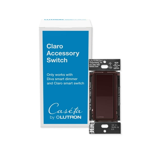 Interruptor de accesorios Lutron Caseta Smart Claro DVRF-AS-BR Marrón