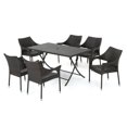 thumbnail image 1 of Noble House Darcy 7 Piece Outdoor Wicker Dining Set in Multibrown, 1 of 28