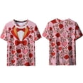 thumbnail image 5 of Xuyuer Valentine's Day Women's Tshirts Holiday Party Funny Costume 3D Print Funny Tuxedo Graphic Novelty Short Sleeve Crewneck Shirt Circus Costume Showman T-Shirts, 5 of 9