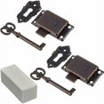 thumbnail image 1 of 2 Pcs Cabinet Lock Antique Lock Decorative Furniture Lock With Key, Antique Quartet Classic Decorative Lock Kitchen Furniture Box Drawer Lock,Versailles, 1 of 5