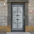 thumbnail image 7 of Grisham Deluxe Steel Security Door,36×80inch Iron Security Storm Door Conveys,Hand Forged Solid Steel Wrought Iron with Tempered Glass and Screen Panel(370Black，with Door Handle), 7 of 7