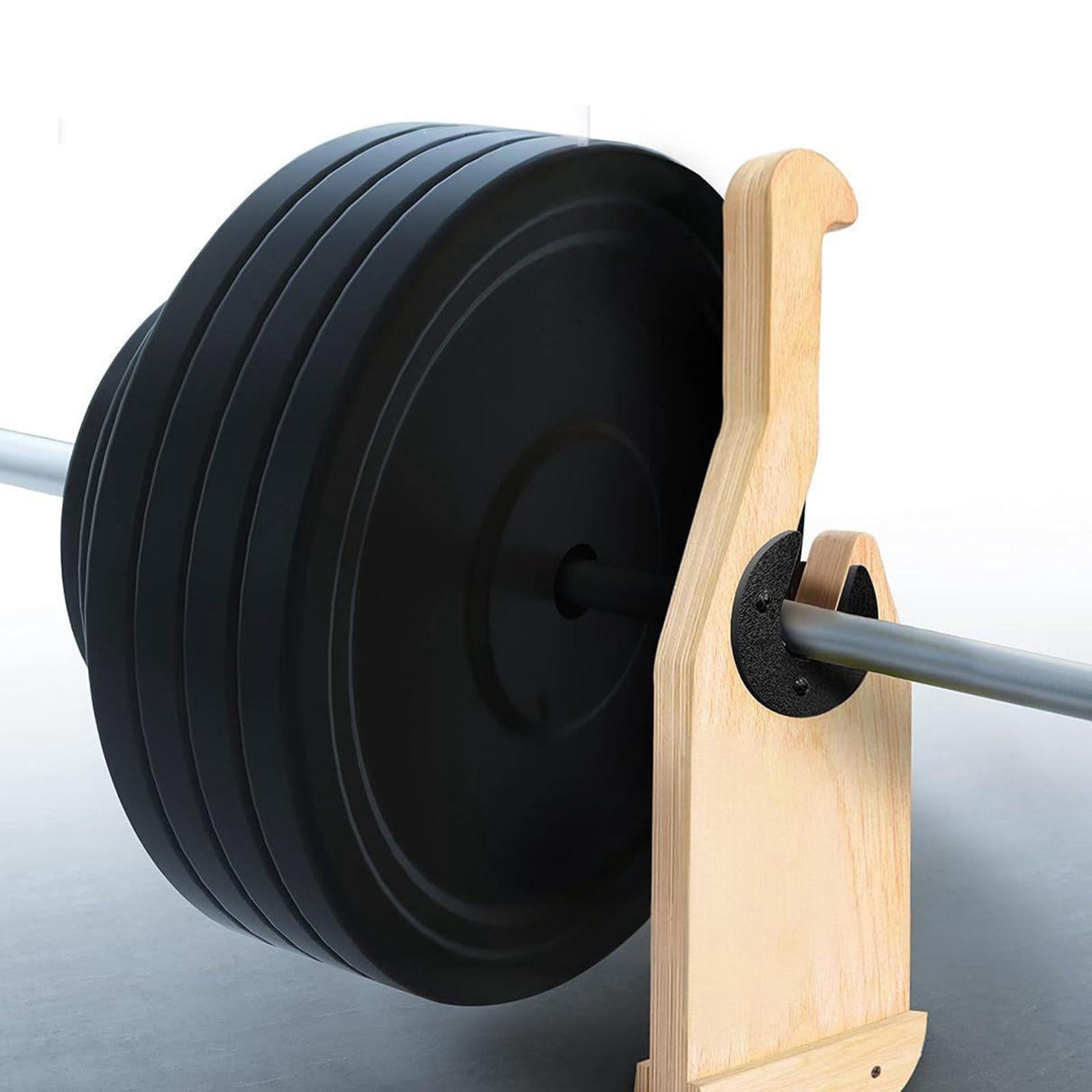 harayaa Wood Barbell Loading Jack Stand Wear Resistant Anti Slip with Groove Bayonet