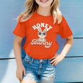 thumbnail image 2 of Toddler T Shirts Clearance Letter Print Crewneck Clothes Outfit Comfortable & Soft Loose Girls' Athletic Shirts & Tees,Orange,2-3 Years, 2 of 4