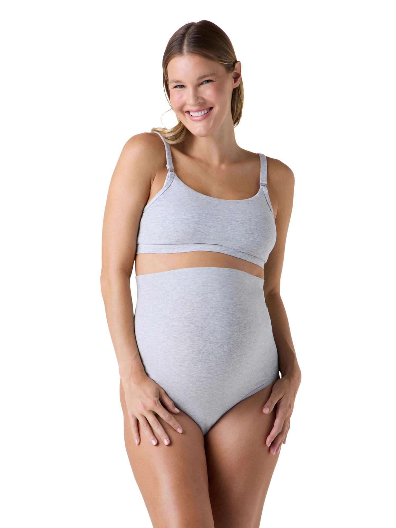 Ingrid & Isabel For Every Belly Women's Maternity Cotton Jersey High Waisted Brief Panties, 3-Pack, Sizes XS-4XL
