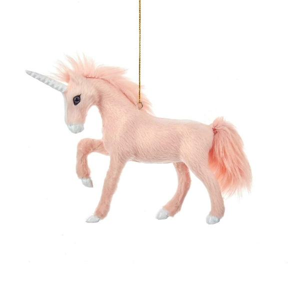 Kurt Adler 5"FURRY PINK UNICORN ORNAMENT