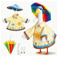 thumbnail image 5 of Umbrella Porch Goose Outfits, Cute Accessory Matching Clothes for 23 Inch Goose Statue, Unique Decor for Yard, Patio and Garden Outdoor Scene, 5 of 9