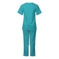 thumbnail image 5 of Usmixi Womens Scrub Sets Womens 2 Piece Scrub Outfits Casual Short Sleeve Scrub Tops and Long Pants Sets Nurse's Uniform Lounge Set Working Sets with Pocket, 5 of 7