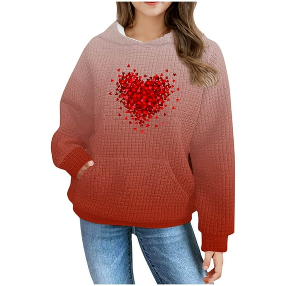 Piuwrlz Long Sleeve Hoodies for Kids Girls Boys Hood Sweatshirts Round Neck Hoodie Wine Size 7 Years