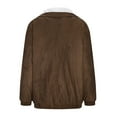 thumbnail image 4 of IROINNID Women's Winter Jacket Solid Color Long Sleeve Warm Winter New Style Thick Top Casual Splicing Coat Plush Cotton Coat, Brown, 4 of 6