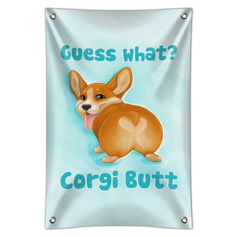 Guess What Corgi Butt Funny Joke Refrigerator Fridge Magnet Hanging Clip