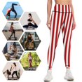 thumbnail image 4 of Rayures Verticales - Leggings Rouges et Blancs Vêtements de Sport pour Femmes, 4 of 5