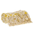 thumbnail image 2 of Nassau Collection Rectangular Floral Handloom Throw Blanket - 50" x 60" - Yellow and Beige, 2 of 3