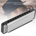 thumbnail image 2 of 10‑Hole Harmonica Blues D Key Harp Wind Musical Instrument Beginner Practice AM‑20DBlack, 2 of 4