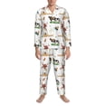 thumbnail image 3 of Yiaed Cute Farm Print Men’s Pajamas Set - Long Sleeve Button Down Sleep Shirt and Pajama Bottoms Sleepwear Set Mens Pjs Sets Men's Pajama Bottoms-Large, 3 of 7