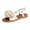 Beige, variant on Women's Summer Flat Sandals Open Toe Round Toe Flower Decor Ankle Strap Casual Beach Summer Walking Slides Shoes