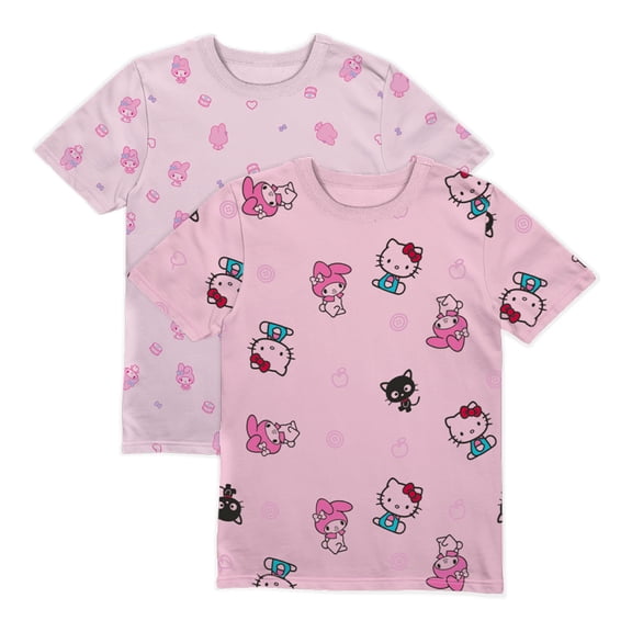 Playera Casual Hello Kitty & Friends/ My Melody para Niña Manga Corta Rosa Talla 8