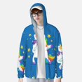thumbnail image 4 of Goofa Cool Unicorn Star Golden Printed Women's UPF 50+ Sun Protection Hoodie Jacket Lightweight Long Sleeve Sun Shirt for Women with Pocket Hiking Outdoor-X-Large, 4 of 9
