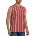 thumbnail image 2 of Fotbe Men's Stripes Red White Print Men's Sleeveless Muscle Tank Tops Casual T-Shirts for Gym Workout Beach-Large, 2 of 8