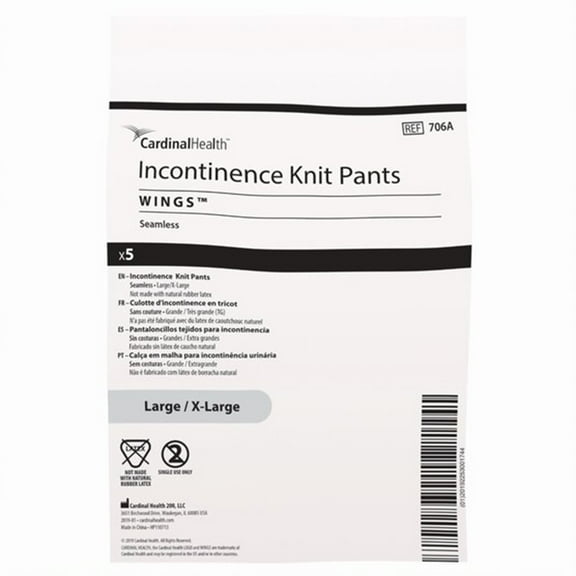 Covidien Wings Unisex Incontinence Knit Pants, Large / X-Large, 5 Ct