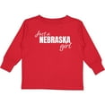thumbnail image 3 of Inktastic Just a Nebraska Girl Born and Raised Girls Long Sleeve Toddler T-Shirt, 3 of 5