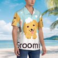 thumbnail image 4 of Haiem Cute Dog In Bathtub1 Printed Hawaiian Shirt for Men - Men’s Casual Beach Summer Shirts - Stretch Fabric with Modern Fit-Small, 4 of 7