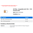 thumbnail image 2 of Oil Filter - Compatible with 1956 - 1959 Porsche 356A 1957 1958, 2 of 2