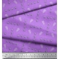 thumbnail image 2 of Soimoi Purple Silk Fabric Circle,Glass & Bottle Vintage Printed Fabric 1 Yard 42 Inch Wide, 2 of 3