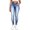 Dark Blue, variant on Women's Denim Look Drawstring High Waist Printed Ripped Yoga Leggings, High Elastic Butt Lifting Tights with Jegging Appearance, for Fitness Workout, Gym Training or Daily Casual Wear Grey S