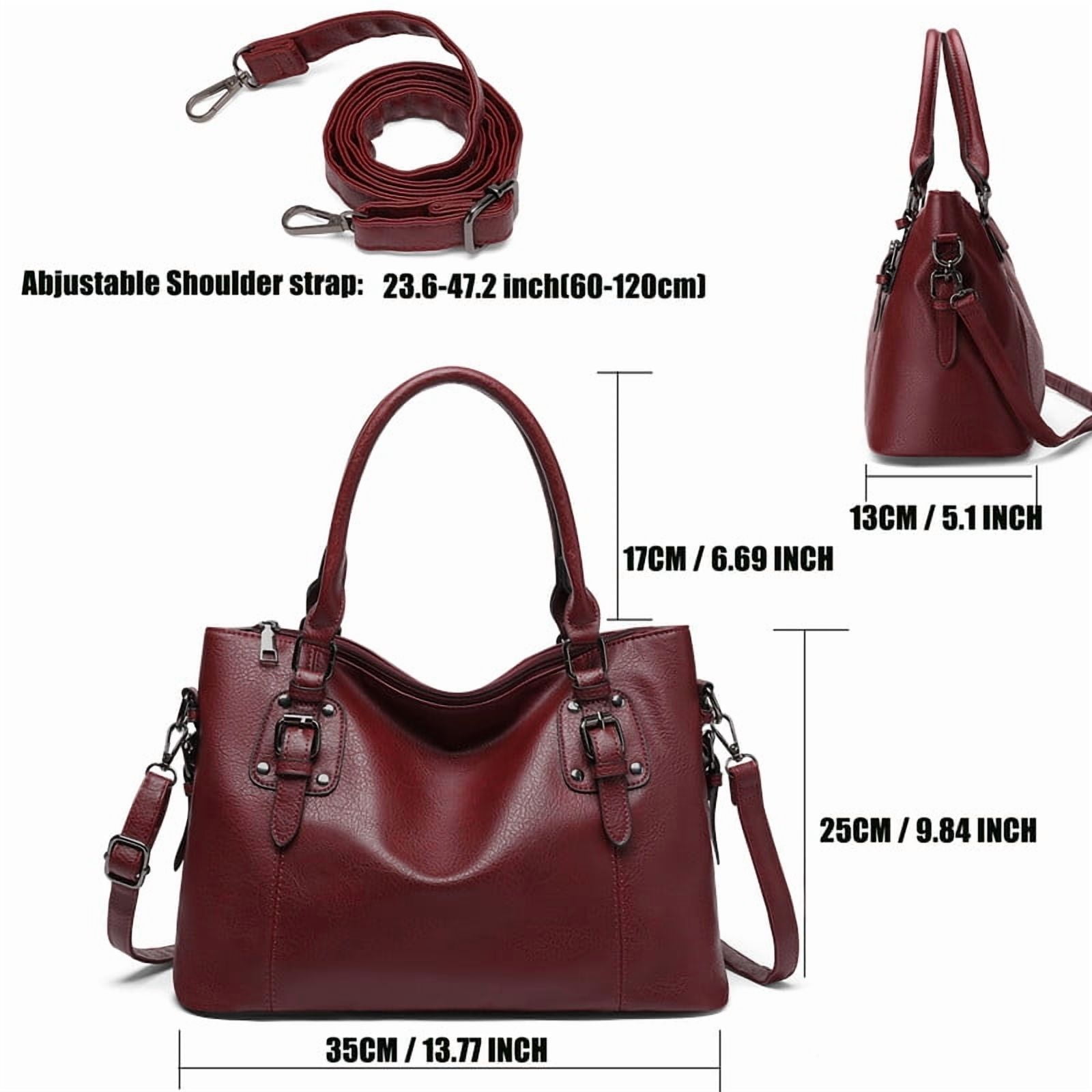 GAEKEAO Satchel Handbag for Women with Shoulder Strap Medium Top Handle Purse Crossbody Bag Soft Leather Work Tote