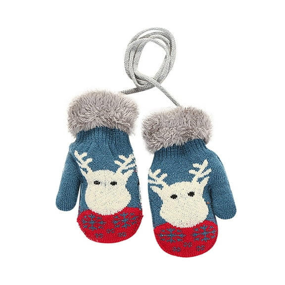 Odeerbi Gloves For Boys Girls Winter Gloves Toddler Baby Christmas Knitted Children Knitted Children Solid Color Thickened Warm