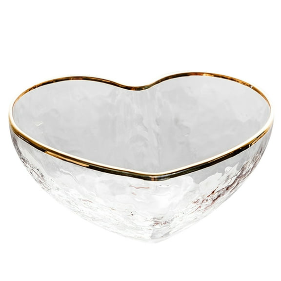 Transparent Bowl Glass Heart Shaped Bowl Breakfast Fruit Salad Bow Dinnerware