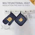 thumbnail image 4 of Yayeee Oven Mitts and Pot Holder Set of 2 Heat Resistant Kitchen Gloves Baking Hot Pad, Orange Cat Planet, 4 of 5